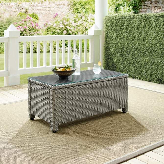 Crosley Furniture Patio Coffee Tables Gray Crosely Furniture - Bradenton Outdoor Wicker Coffee Table Gray/Weathered Brown - CO7208-XX