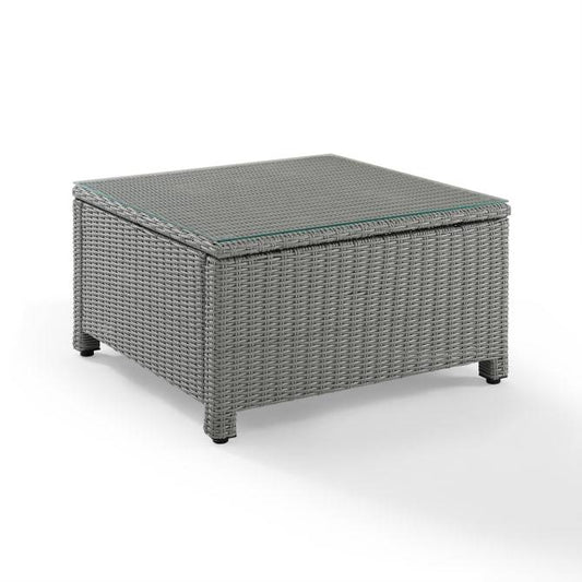 Crosley Furniture Patio Coffee Tables Gray Crosely Furniture - Bradenton Outdoor Wicker Sectional Coffee Table Gray/Weathered Brown - CO7207-XX