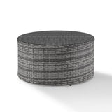 Crosley Furniture Patio Coffee Tables Gray Crosely Furniture - Catalina Outdoor Wicker Round Coffee Table Brown/Gray - CO7121-XX
