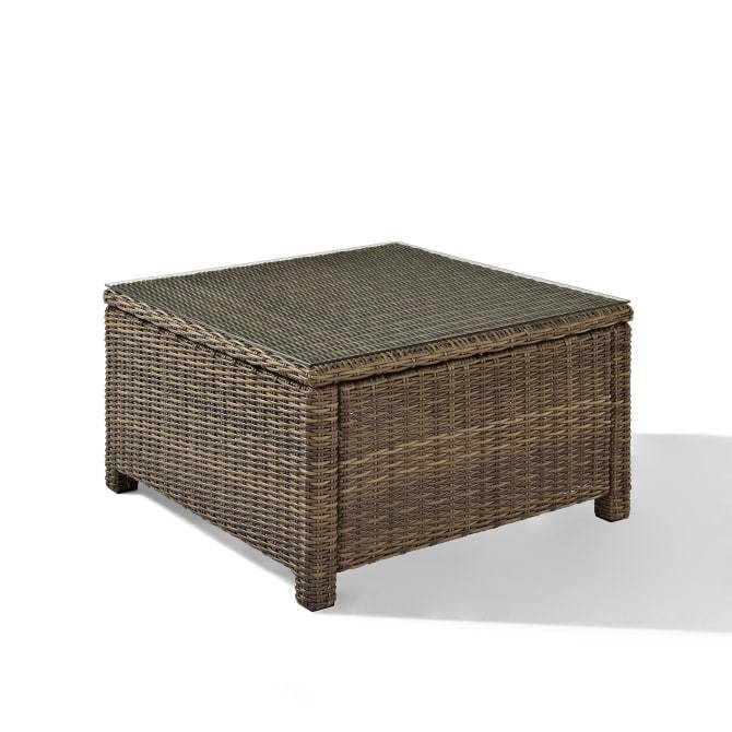 Crosley Furniture Patio Coffee Tables Weathered Brown Crosely Furniture - Bradenton Outdoor Wicker Sectional Coffee Table Gray/Weathered Brown - CO7207-XX