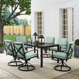 Crosley Furniture Patio Dining Sets Crosely Furniture - Kaplan 7Pc Outdoor Metal Dining Set Include Color/Oil Rubbed Bronze - Table & 6 Swivel Chairs - KO60022BZ-XX