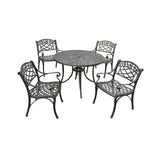 Crosley Furniture Patio Dining Sets Crosely Furniture - Sedona 42" 5Pc Outdoor Dining Set Black - 42" Table & 4 Armchairs - KOD6003BK - Black