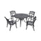 Crosley Furniture Patio Dining Sets Crosely Furniture - Sedona 46" 5Pc Outdoor Dining Set Black - 46" Table & 4 Armchairs - KOD6001BK - Black