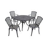 Crosley Furniture Patio Dining Sets Crosely Furniture - Sedona 46" 5Pc Outdoor Dining Set Black - 46" Table & 4 High Back Armchairs - KOD6002BK - Black