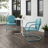Crosley Furniture Patio Dining Sets Crosely Furniture - Tulip 3Pc Outdoor Metal Bistro Set Include Color/White Satin - Bistro Table & 2 Chairs - KO10010XX