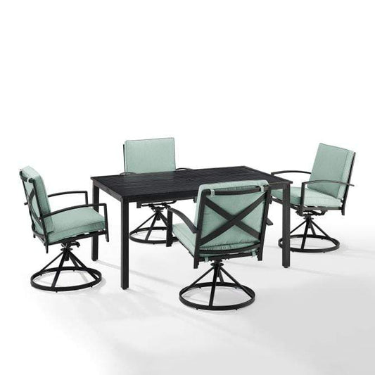 Crosley Furniture Patio Dining Sets Mist Crosely Furniture - Kaplan 5Pc Outdoor Metal Dining Set Include Color/Oil Rubbed Bronze - Table & 4 Swivel Chairs - KO60021BZ-XX