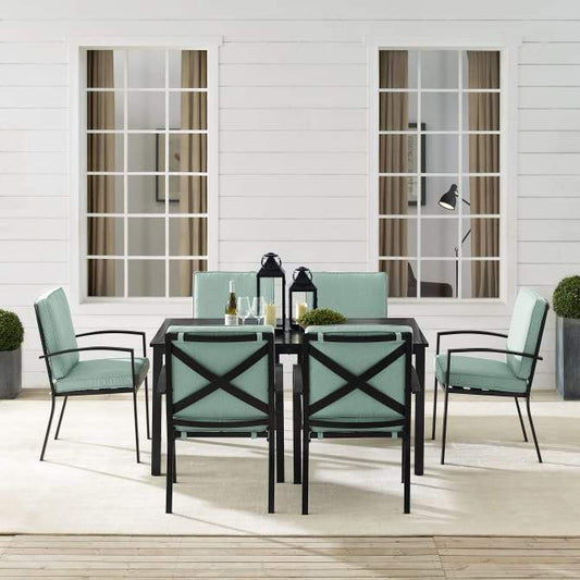 Crosley Furniture Patio Dining Sets Mist Crosely Furniture - Kaplan 7Pc Outdoor Metal Dining Set Include Color/Oil Rubbed Bronze - Table & 6 Chairs - KO60020BZ-XX