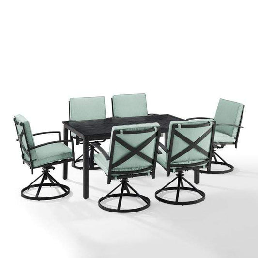 Crosley Furniture Patio Dining Sets Crosely Furniture - Kaplan 7Pc Outdoor Metal Dining Set Include Color/Oil Rubbed Bronze - Table & 6 Swivel Chairs - KO60022BZ-XX