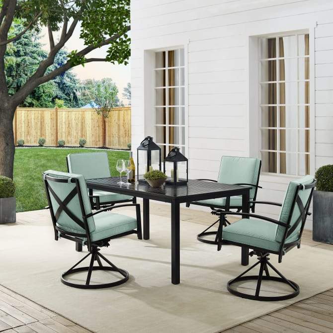 Crosley Furniture Patio Dining Sets Oatmeal Crosely Furniture - Kaplan 5Pc Outdoor Metal Dining Set Include Color/Oil Rubbed Bronze - Table & 4 Swivel Chairs - KO60021BZ-XX