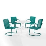 Crosley Furniture Patio Dining Sets Turquoise Gloss Crosely Furniture - Bates 5Pc Outdoor Metal Dining Set - Include Color - Dining Table & 4 Armchairs - KO10017XX