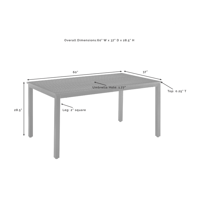 Crosley Furniture Patio Dining Tables Crosely Furniture - Kaplan Outdoor Metal Dining Table Oil Rubbed Bronze - CO6215-BZ - Oil Rubbed Bronze