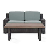 Crosley Furniture Patio Loveseat Sets Crosely Furniture - Beaufort 2Pc Outdoor Wicker Chat Set Mist/Brown - Loveseat & Coffee Table - KO70097BR - Mist