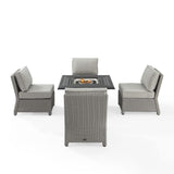 Crosley Furniture Patio Loveseat Sets Crosely Furniture - Bradenton 5pc Outdoor Wicker Conversation Set W/Fire Table - Gray | KO70205GY-XX
