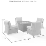 Crosley Furniture Patio Loveseat Sets Crosely Furniture - Bradenton 5pc Outdoor Wicker Conversation Set W/Fire Table - KO70205GY-XX
