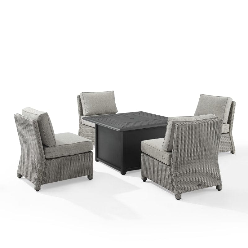 Crosley Furniture Patio Loveseat Sets Crosely Furniture - Bradenton 5pc Outdoor Wicker Conversation Set W/Fire Table - KO70205GY-XX