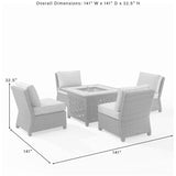 Crosley Furniture Patio Loveseat Sets Crosely Furniture - Bradenton 5pc Outdoor Wicker Conversation Set W/Fire Table - Weathered Brown | KO70205GY-XX