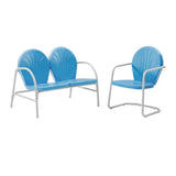 Crosley Furniture Patio Loveseat Sets Crosely Furniture - Griffith 2Pc Outdoor Metal Conversation Set Include Color - Loveseat & Chair - KO10005XX