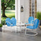 Crosley Furniture Patio Loveseat Sets Crosely Furniture - Griffith 4Pc Outdoor Metal Conversation Set Include Color/White Satin - Loveseat, Side Table, & 2 Chairs - KO10001XX