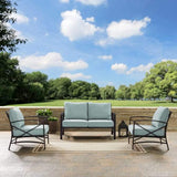 Crosley Furniture Patio Loveseat Sets Crosely Furniture - Kaplan 3Pc Outdoor Metal Conversation Set Include Color/Oil Rubbed Bronze - Loveseat & 2 Chairs - KO60011BZ-XX