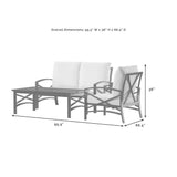 Crosley Furniture Patio Loveseat Sets Crosely Furniture - Kaplan 3Pc Outdoor Metal Conversation Set Include Color/White - Loveseat, Chair , & Coffee Table - KO60014WH-XXX