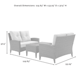 Crosley Furniture Patio Loveseat Sets Crosely Furniture - Rockport Outdoor Wicker 3Pc High Back Conversation Set Oatmeal/Light Brown - Coffee Table & 2 Loveseats - KO70212LB-OL - Oatmeal