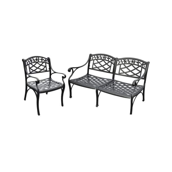 Crosley Furniture Patio Loveseat Sets Crosely Furniture - Sedona 2Pc Outdoor Conversation Set Black - Loveseat & Club Chair - KO60004BK - Black