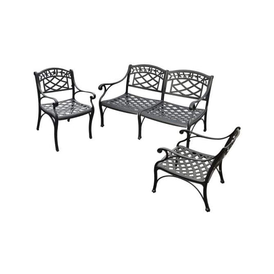 Crosley Furniture Patio Loveseat Sets Crosely Furniture - Sedona 3Pc Outdoor Conversation Set Black - Loveseat & 2 Club Chairs - KO60002BK - Black