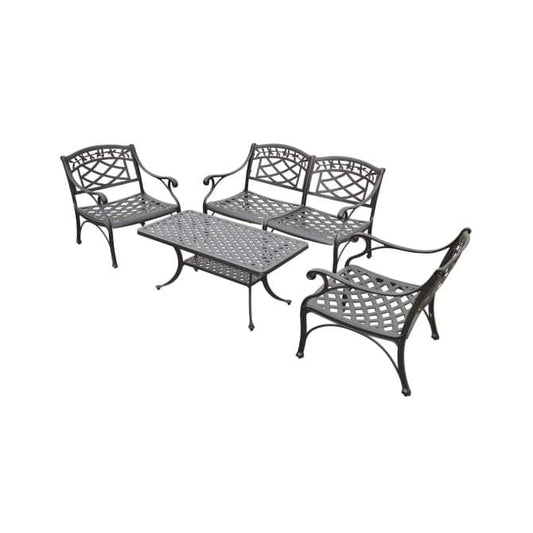 Crosley Furniture Patio Loveseat Sets Crosely Furniture - Sedona 4Pc Outdoor Conversation Set Black - Loveseat, Coffee Table, & 2 Club Chairs - KO60001BK - Black