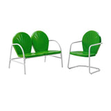 Crosley Furniture Patio Loveseat Sets Kelly Green Gloss Crosely Furniture - Griffith 2Pc Outdoor Metal Conversation Set Include Color - Loveseat & Chair - KO10005XX