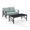 Crosley Furniture Patio Loveseat Sets Mist Crosely Furniture - Kaplan 2Pc Outdoor Metal Conversation Set Include Color/Oil Rubbed Bronze - Loveseat & Coffee Table - KO60010BZ-XX