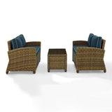 Crosley Furniture Patio Loveseat Sets Navy Crosely Furniture - Bradenton 3Pc Outdoor Wicker Conversation Set Include Color/Gray - Coffee Table & 2 Loveseats - KO70165-XX