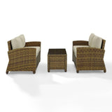 Crosley Furniture Patio Loveseat Sets Sand Crosely Furniture - Bradenton 3Pc Outdoor Wicker Conversation Set Include Color/Gray - Coffee Table & 2 Loveseats - KO70165-XX
