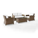 Crosley Furniture Patio Loveseat Sets White Crosely Furniture - Bradenton 4Pc Outdoor Wicker Conversation Set Include Color/Weathered Brown - Loveseat, Coffee Table, & 2 Arm Chairs - KO70024WB-XX