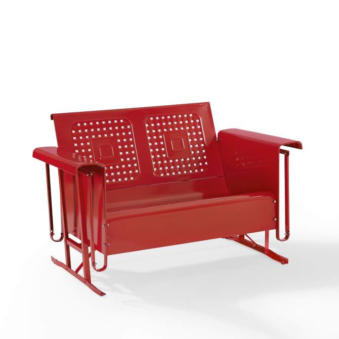 Crosley Furniture Patio Loveseats Bright Red Gloss Crosely Furniture - Bates Outdoor Metal Loveseat Glider - Include Color - CO1024-XX