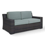 Crosley Furniture Patio Loveseats Crosely Furniture - Beaufort Outdoor Wicker Loveseat Mist/Brown - KO70102BR - Mist