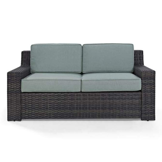 Crosley Furniture Patio Loveseats Crosely Furniture - Beaufort Outdoor Wicker Loveseat Mist/Brown - KO70102BR - Mist