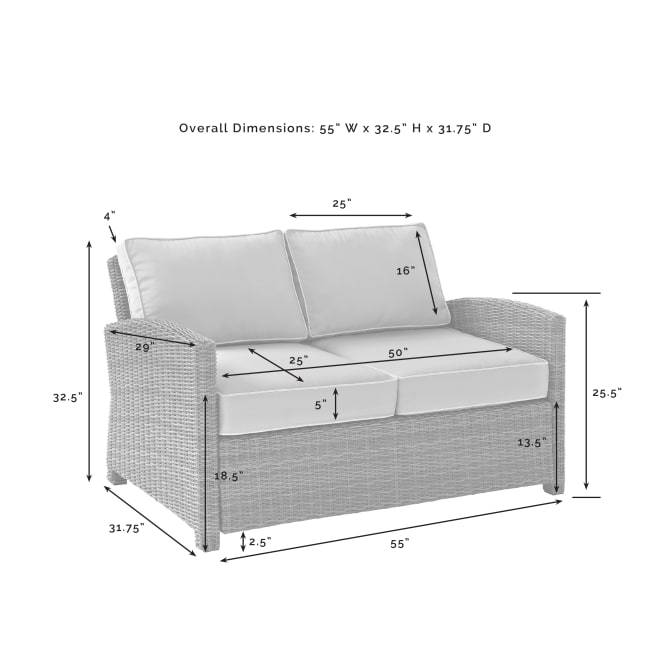 Crosley Furniture Patio Loveseats Crosely Furniture - Bradenton Outdoor Wicker Loveseat Include Color/Gray - KO70022GY-XX