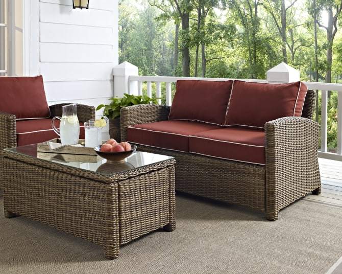 Crosley Furniture Patio Loveseats Crosely Furniture - Bradenton Outdoor Wicker Loveseat Include Color/Weathered Brown - KO70022WB-XX