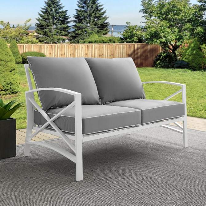 Crosley Furniture Patio Loveseats Crosely Furniture - Kaplan Outdoor Metal Loveseat Include Color/White - KO60008WH-XX