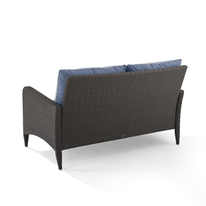 Crosley Furniture Patio Loveseats Crosely Furniture - Kiawah Outdoor Wicker Loveseat Include Color/Brown - KO70065BR-BL - Blue