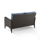 Crosley Furniture Patio Loveseats Crosely Furniture - Kiawah Outdoor Wicker Loveseat Include Color/Brown - KO70065BR-BL - Blue