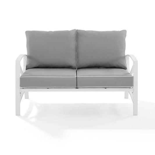 Crosley Furniture Patio Loveseats Gray Crosely Furniture - Kaplan Outdoor Metal Loveseat Include Color/White - KO60008WH-XX