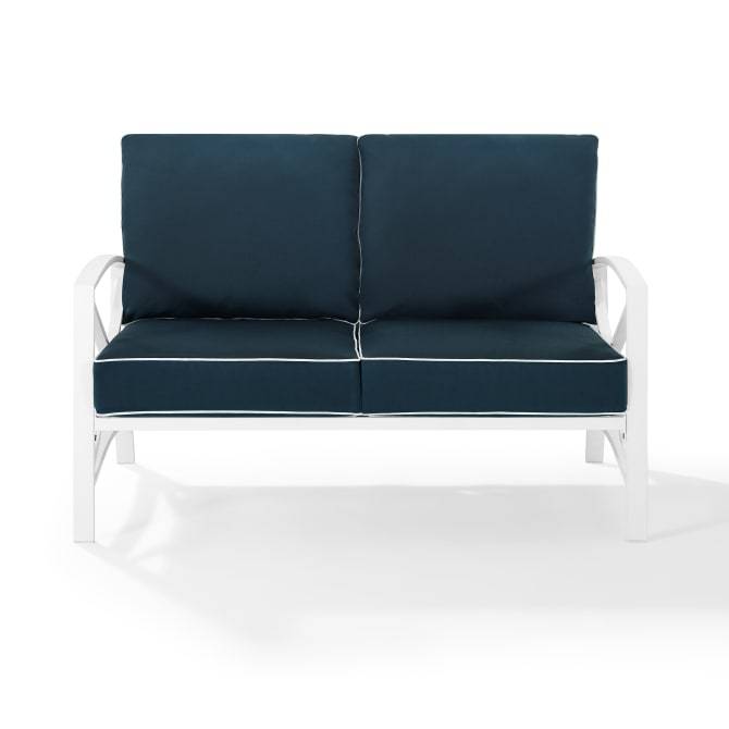 Crosley Furniture Patio Loveseats Navy Crosely Furniture - Kaplan Outdoor Metal Loveseat Include Color/White - KO60008WH-XX