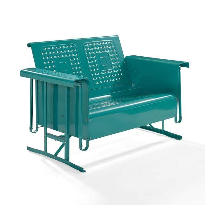 Crosley Furniture Patio Loveseats Turquoise Gloss Crosely Furniture - Bates Outdoor Metal Loveseat Glider - Include Color - CO1024-XX
