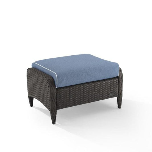 Crosley Furniture Patio Ottomans Blue Crosely Furniture - Kiawah Outdoor Wicker Ottoman Include Color/Brown - KO70067BR-XX