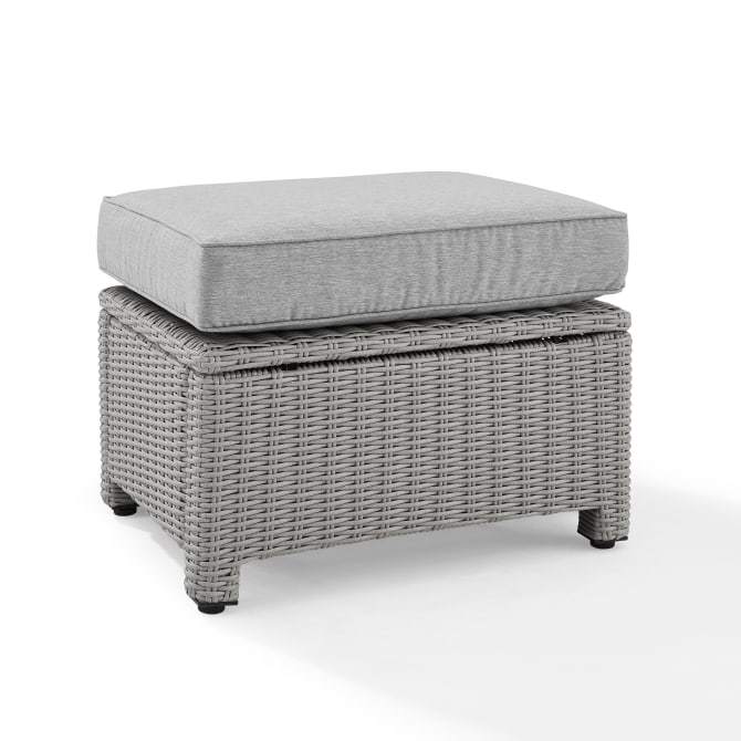 Crosley Furniture Patio Ottomans Gray Crosely Furniture - Bradenton Outdoor Wicker Ottoman Include Color/Gray - KO70014GY-XX