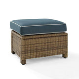 Crosley Furniture Patio Ottomans Navy Crosely Furniture - Bradenton Outdoor Wicker Ottoman Include Color/Weathered Brown - KO70014WB-XX