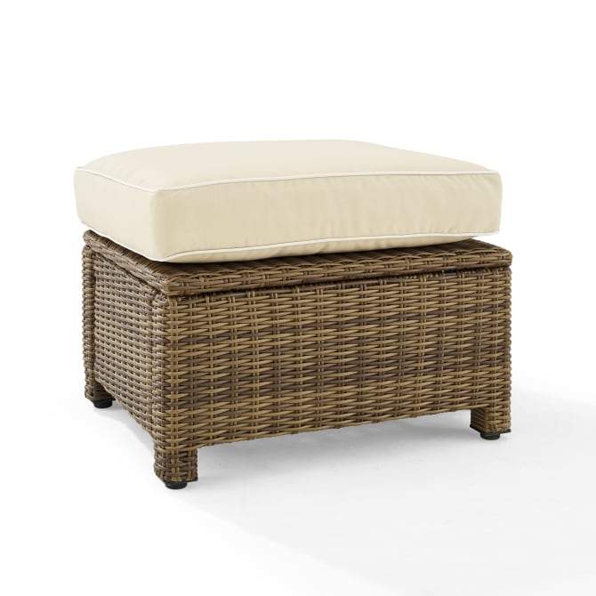 Crosley Furniture Patio Ottomans Sand Crosely Furniture - Bradenton Outdoor Wicker Ottoman Include Color/Weathered Brown - KO70014WB-XX