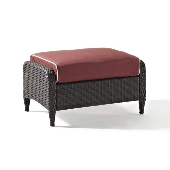 Crosley Furniture Patio Ottomans Sangria Crosely Furniture - Kiawah Outdoor Wicker Ottoman Include Color/Brown - KO70067BR-XX