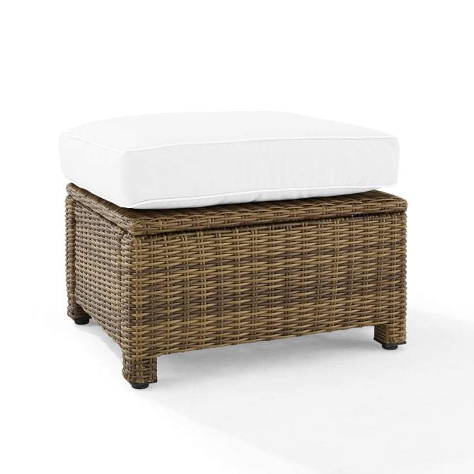 Crosley Furniture Patio Ottomans White Crosely Furniture - Bradenton Outdoor Wicker Ottoman Include Color/Weathered Brown - KO70014WB-XX